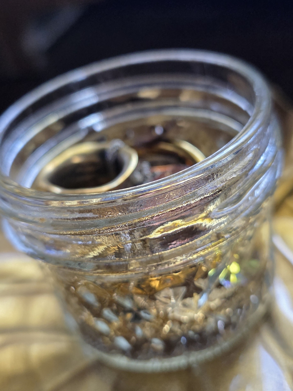 Gold Tone Mystery Jar